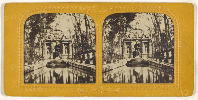 Fontaine de Medicis, Paris; Adolphe Block, French, 1829 - about 1900, 1860s; Hand-colored Albumen silver print
