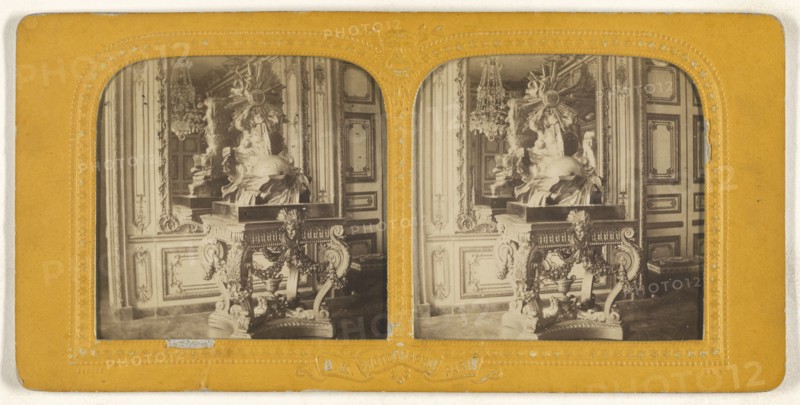 Salon des poudules, Versailles; Adolphe Block, French, 1829 - about 1900, 1860s; Hand-colored Albumen silver print