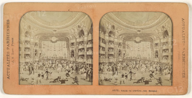 Salle de l'Opera, Bal Masque; Adolphe Block, French, 1829 - about 1900, 1860s; Hand-colored Albumen silver print