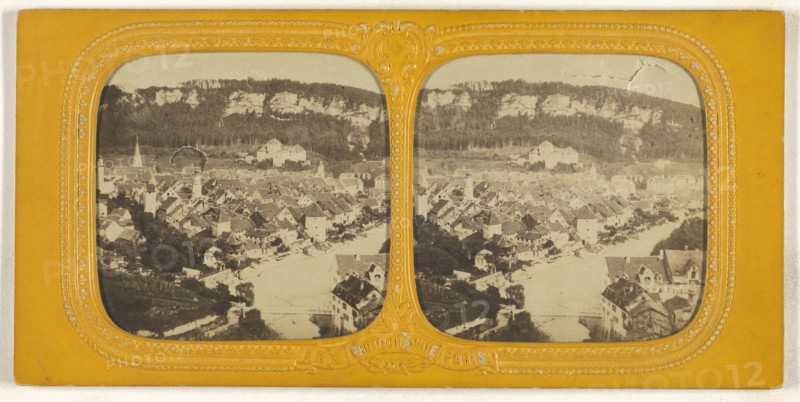 Panorama de Feldkirch; Adolphe Block, French, 1829 - about 1900, 1860s; Hand-colored Albumen silver print