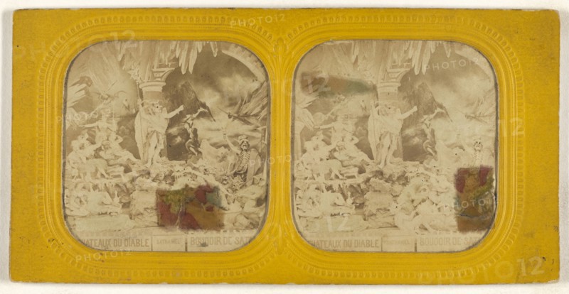 Chateaux du Diable Sathaniel Boudoir de Satan; Adolphe Block, French, 1829 - about 1900, 1860s; Hand-colored Albumen silver