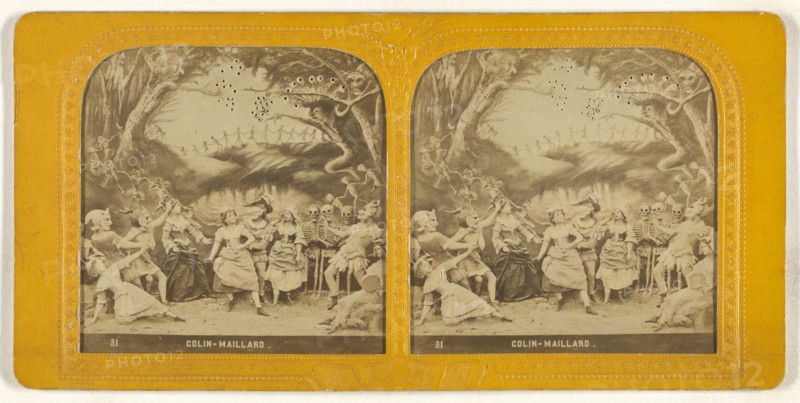 Blindman's Bluff., Colin - Maillard., Adolphe Block, French, 1829 - about 1900, 1860s; Hand-colored Albumen silver print