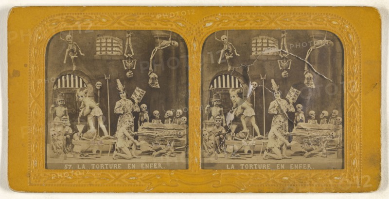 La Torture en Enfer; Adolphe Block, French, 1829 - about 1900, 1860s; Hand-colored Albumen silver print