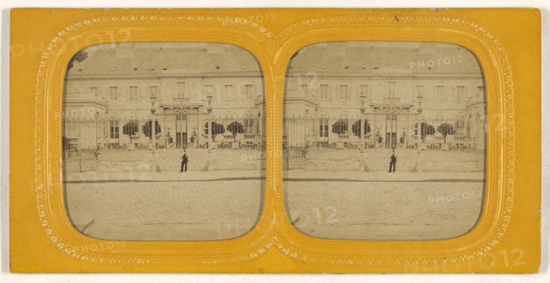 Large building at Amiens, France; E. Lamy, French, active 1860s - 1870s, 1860s; Hand-colored Albumen silver print