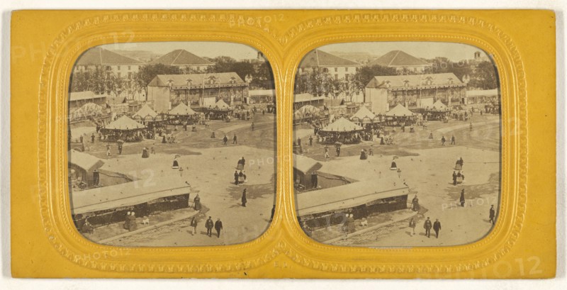 Vue Instantanee de Paris. Foire au pain d'epices. Place du Trone; E. Lamy, French, active 1860s - 1870s, 1860s; Hand-colored