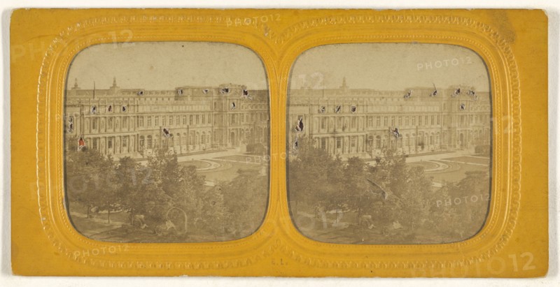 Ruines des Tuileries, Paris; E. Lamy, French, active 1860s - 1870s, 1860s; Hand-colored Albumen silver print