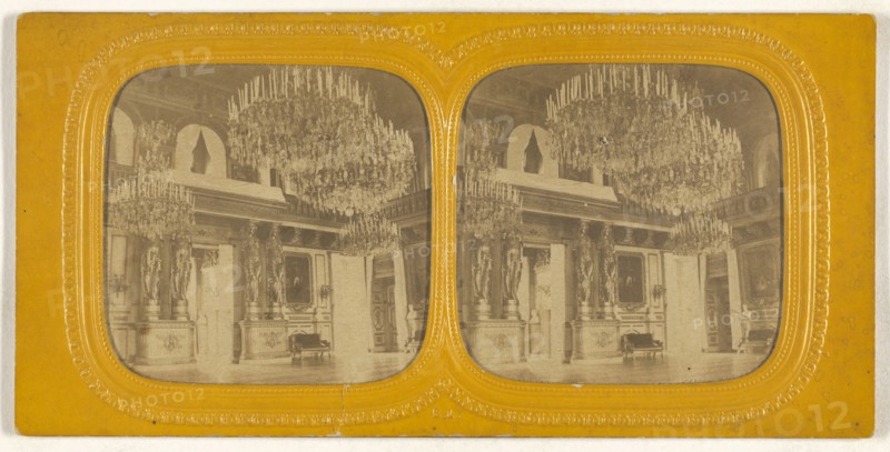 Salle de marechaux, Tuileries; E. Lamy, French, active 1860s - 1870s, 1860s; Hand-colored Albumen silver print