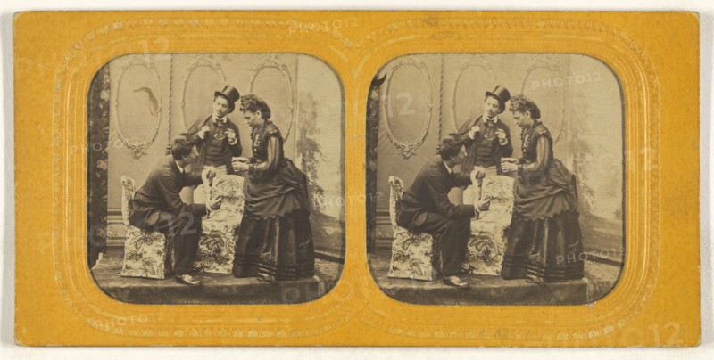 Scene of an  play; J. Lévy, French, active Paris, France 1850s - 1880s, 1855 - 1865; Hand-colored Albumen silver print