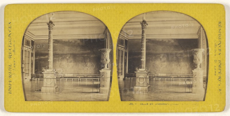Salle de Marengo, Palais de Versailles, E. Lamy, French, active 1860s - 1870s, 1855 - 1865; Hand-colored Albumen silver print
