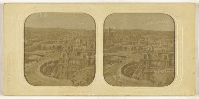 View of Paris, France; London Stereoscopic Company, active 1854 - 1890, 1855 - 1865; Hand-colored Albumen silver print