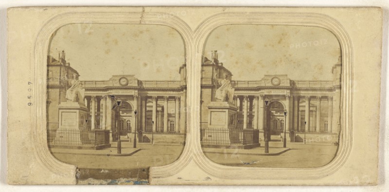 Legal building, Paris, France; Attributed to Alphonse Giroux & Cie; about 1860; Hand-colored Albumen silver print