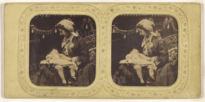 My First; Joseph John Elliott, British, 1835 - 1903, 1855 - 1860; Hand-colored Albumen silver print