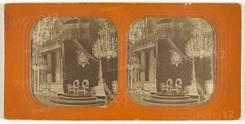 Salle du trone, Tuileries; French; about 1865; Hand-colored Albumen silver print