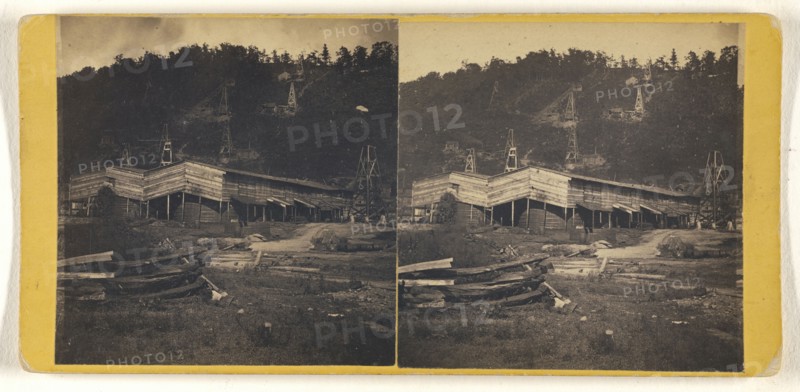Coquette Well & Tankage Eghort Farm; Wager, American, active Pennsylvania 1860s, about 1865; Albumen silver print