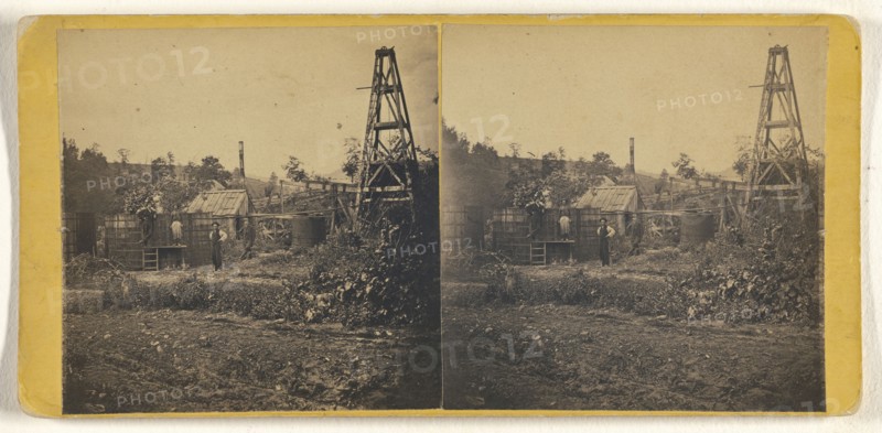Champion Well, Pioneer Run; Wager, American, active Pennsylvania 1860s, about 1865; Albumen silver print