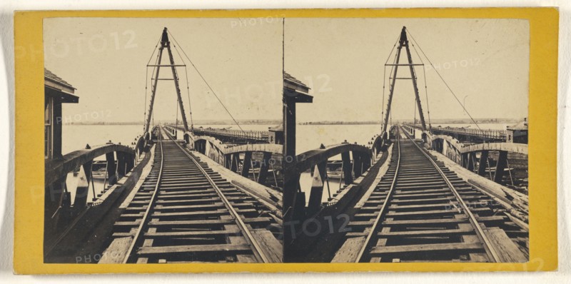 Long Bridge; George D. Wakely, American, active 1856 - 1880, about 1865; Albumen silver print