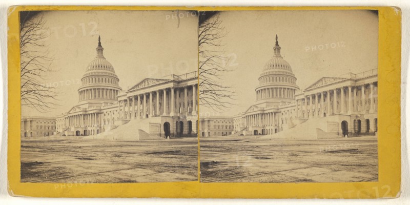 National Capitol of U.S; George D. Wakely, American, active 1856 - 1880, 1866; Albumen silver print