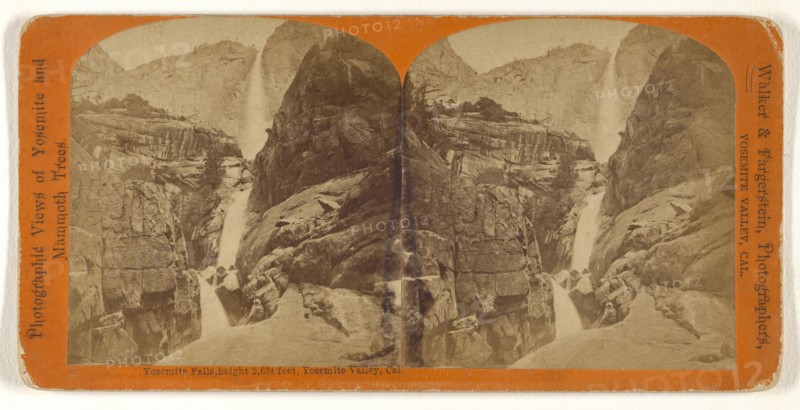 Yosemite Falls, height 2,634 feet, Yosemite Valley, Cal; Walker & Fagersteen; about 1875; Albumen silver print
