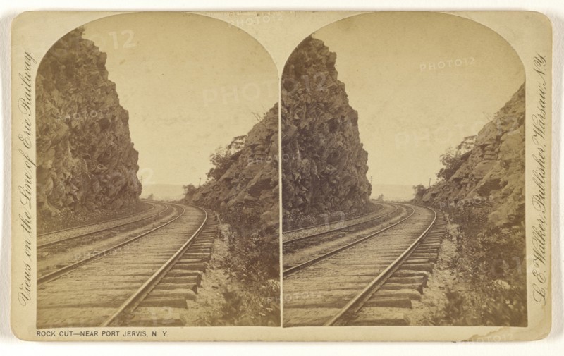 Rock Cut - Near Port Jervis, N.Y; L. E. Walker, American, 1826 - 1916, active Warsaw, New York, about 1870; Albumen silver