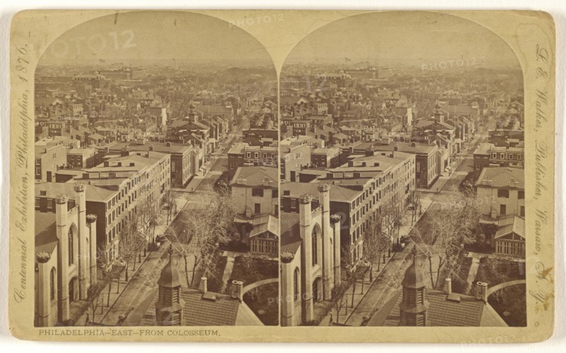 Philadelphia - East - From Colosseum; L. E. Walker, American, 1826 - 1916, active Warsaw, New York, about 1870; Albumen silver