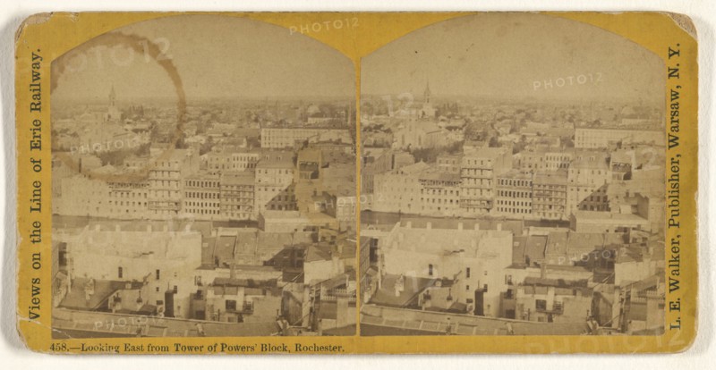 Looking East from Tower of Powers' Block, Rochester; L. E. Walker, American, 1826 - 1916, active Warsaw, New York, about 1870