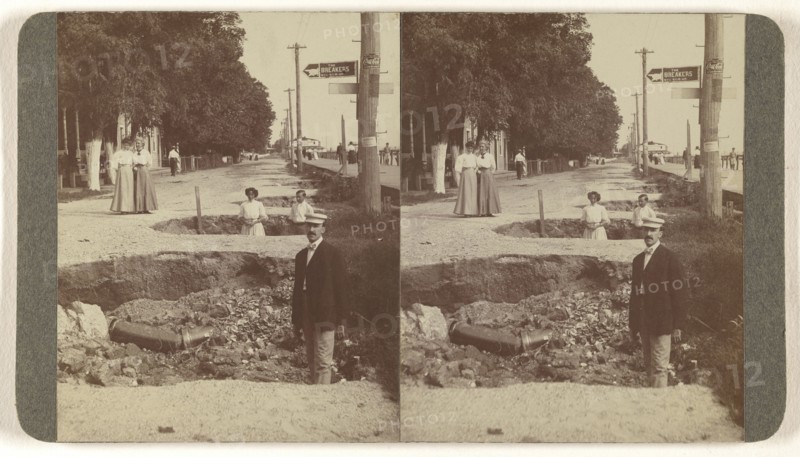 Colonial Beach, Va. The effect of the great cloud burst of Aug. 30 1906; Hanson E. Weaver, American, active 1860s - 1870s