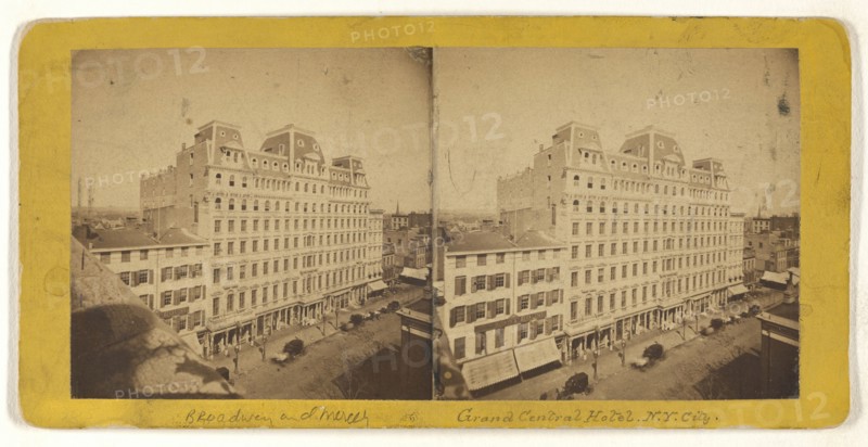 Grand Central Hotel.; Attributed to Peter F. Weil, American, active New York, New York 1860s - 1870s, about 1865; Albumen