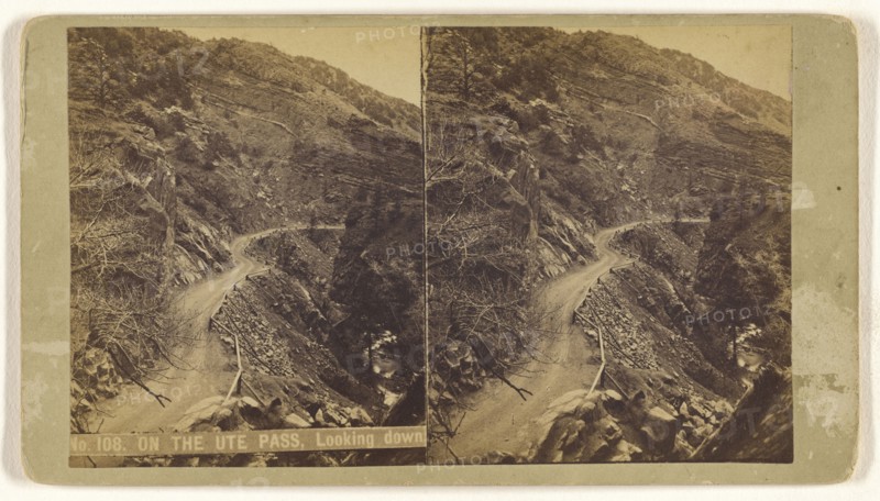 On the Ute Pass, Looking down; Charles Weitfle, American, 1836 - after 1884, about 1880; Albumen silver print