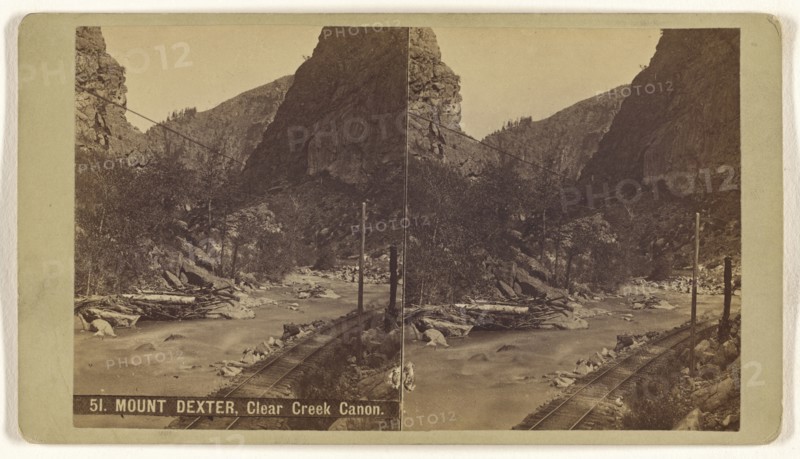 Mount Dexter, Clear Creek Canon; Charles Weitfle, American, 1836 - after 1884, about 1880; Albumen silver print