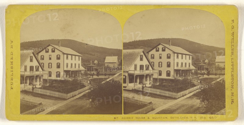 Mt. Agassiz House & Mountain, Bethlehem, N.H; Franklin G. Weller, American, 1833 - 1877, about 1875; Albumen silver print