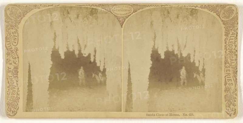 Santa Claus at Home; Franklin G. Weller, American, 1833 - 1877, about 1875; Albumen silver print