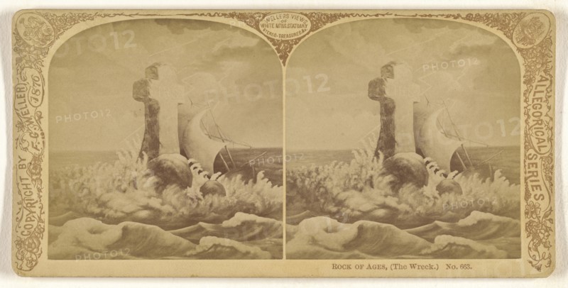 Rock of Ages, The Wreck., Franklin G. Weller, American, 1833 - 1877, 1876; Albumen silver print
