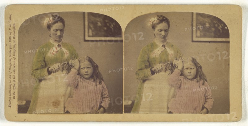 Don't Pull So; Franklin G. Weller, American, 1833 - 1877, 1873; Hand-colored Albumen silver print