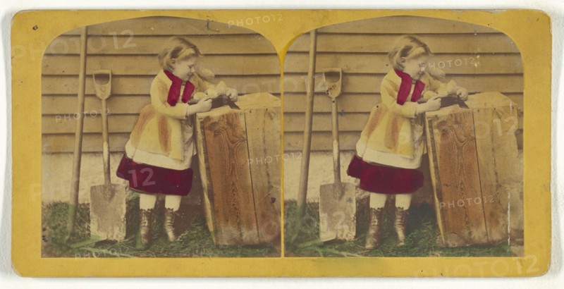 Found a Prize; Franklin G. Weller, American, 1833 - 1877, about 1870; Hand-colored Albumen silver print