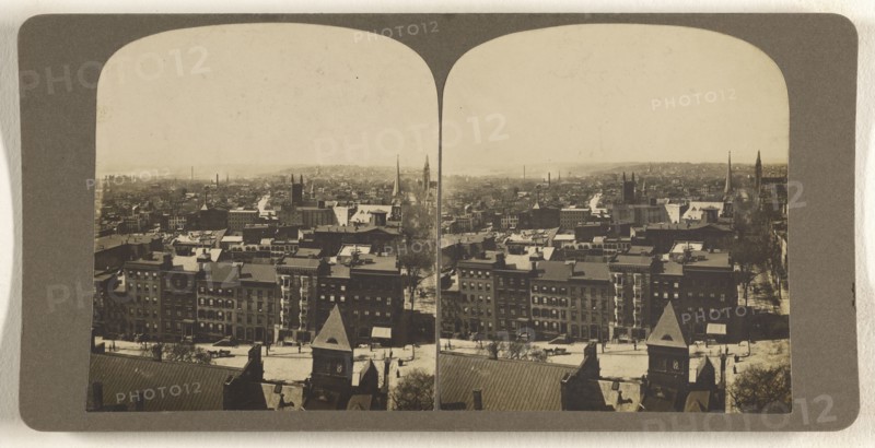 View from City Hall tower looking South. State St. in the foreground. Albany N.Y; Julius M. Wendt, American, active 1900s