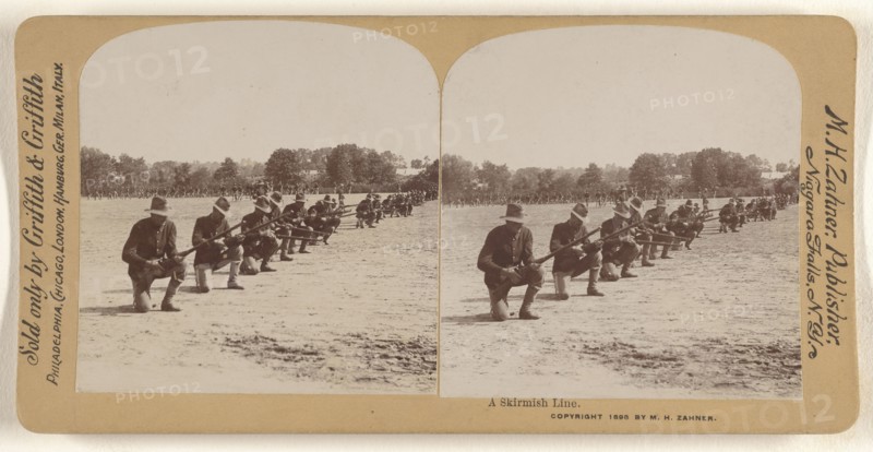 A Skirmish Line; M.H. Zahner, American, active 1880s - 1890s, 1898; Gelatin silver print