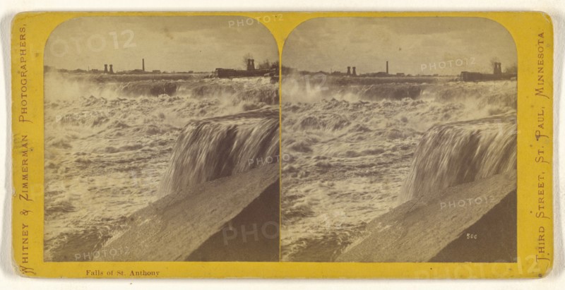 Falls of St. Anthony; Charles A. Zimmerman, American, born France, 1844 - 1909, 1870 - 1880; Albumen silver print
