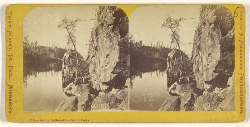 View in the Dalles of the Saint Croix; Charles A. Zimmerman, American, born France, 1844 - 1909, 1870 - 1880; Albumen silver