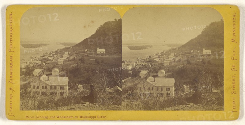 Reeds Landing and Wabashaw, on Mississippi River; Charles A. Zimmerman, American, born France, 1844 - 1909, 1870 - 1880