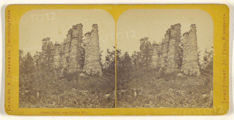 Giants Castle, near Lisbon, Wis; Charles A. Zimmerman, American, born France, 1844 - 1909, 1870 - 1880; Albumen silver print