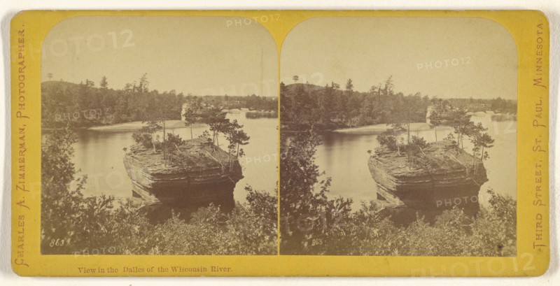 View in the Dalles of the Wisconsin River; Charles A. Zimmerman, American, born France, 1844 - 1909, 1870 - 1880; Albumen