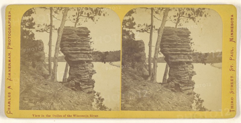 Chimney Rock. View in the Dalles of the Wisconsin River; Charles A. Zimmerman, American, born France, 1844 - 1909, 1870 - 1880