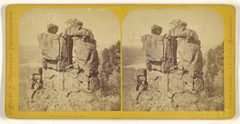 View at Devils Lake, Wis; Charles A. Zimmerman, American, born France, 1844 - 1909, 1870 - 1880; Albumen silver print