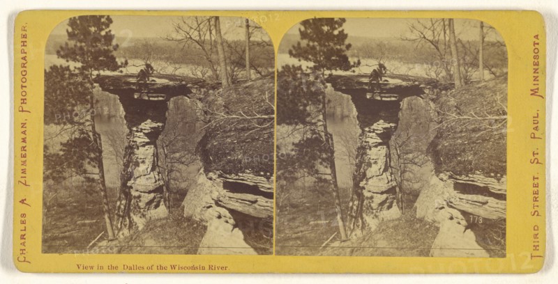 View in the Dalles of the Wisconsin River; Charles A. Zimmerman, American, born France, 1844 - 1909, 1870 - 1880; Albumen