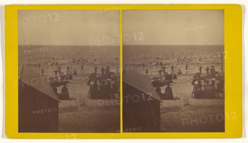 Beach scene; about 1865; Albumen silver print