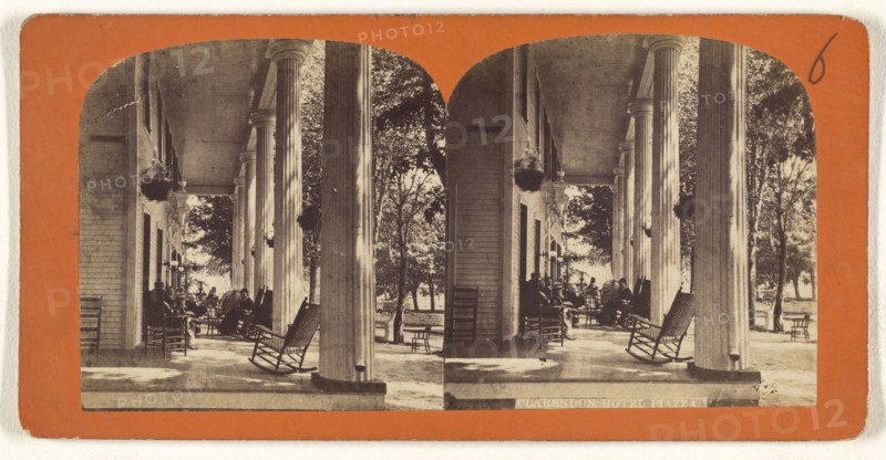 Clarendon Hotel Piazza; about 1870; Albumen silver print