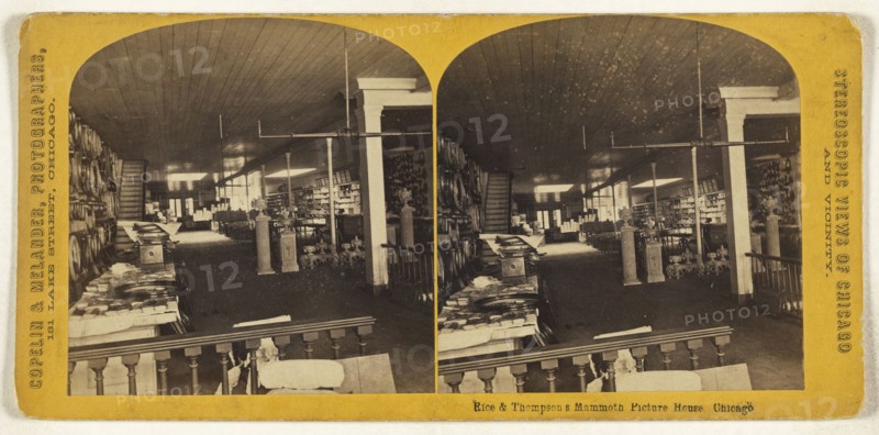 Rice & Thompson's Mammoth Picture House, Chicago; Copelin & Melander; 1870s; Albumen silver print