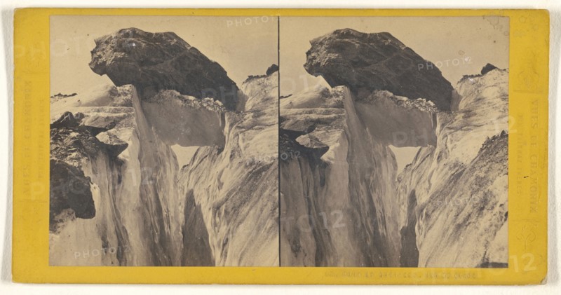 Pont et Crevasse, Mer de Glace. Chamonix; Tairraz Frères; about 1865; Albumen silver print
