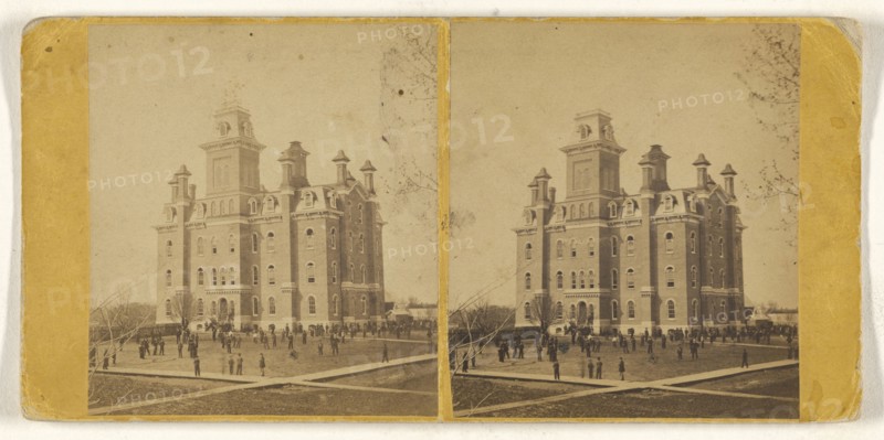High School, Aurora, Ill; American; about 1870; Albumen silver print