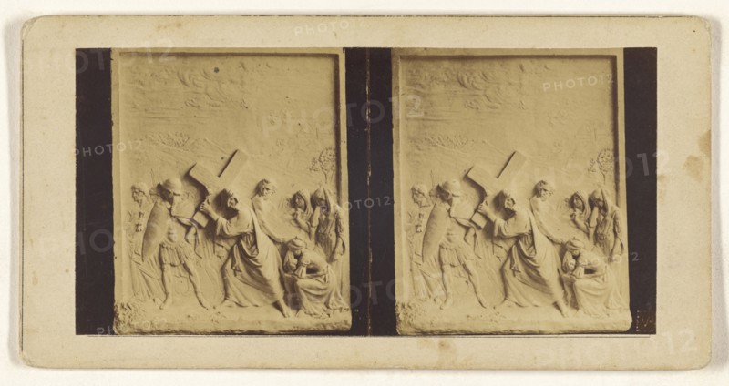 Jesus console les filles d'Israel qu'ile suivant; French; about 1860; Albumen silver print